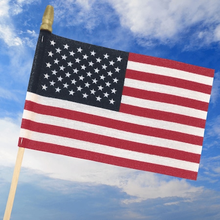 Global Flags Unlimited American Cotton Stick Flag with Spear 4"x6" 205712